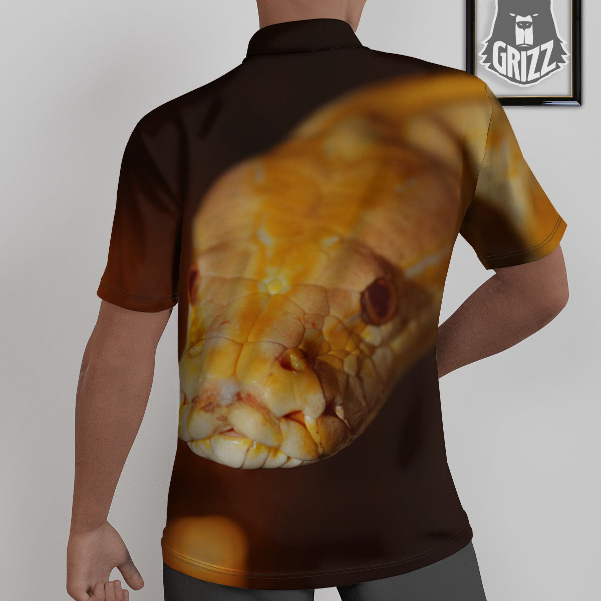 Snake Albino Print Untucked Shirts-grizzshop
