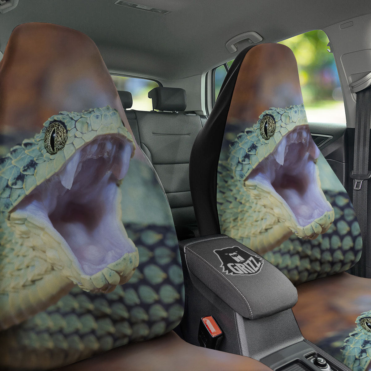 Snake Atheris Nitschei Print Car Seat Covers-grizzshop