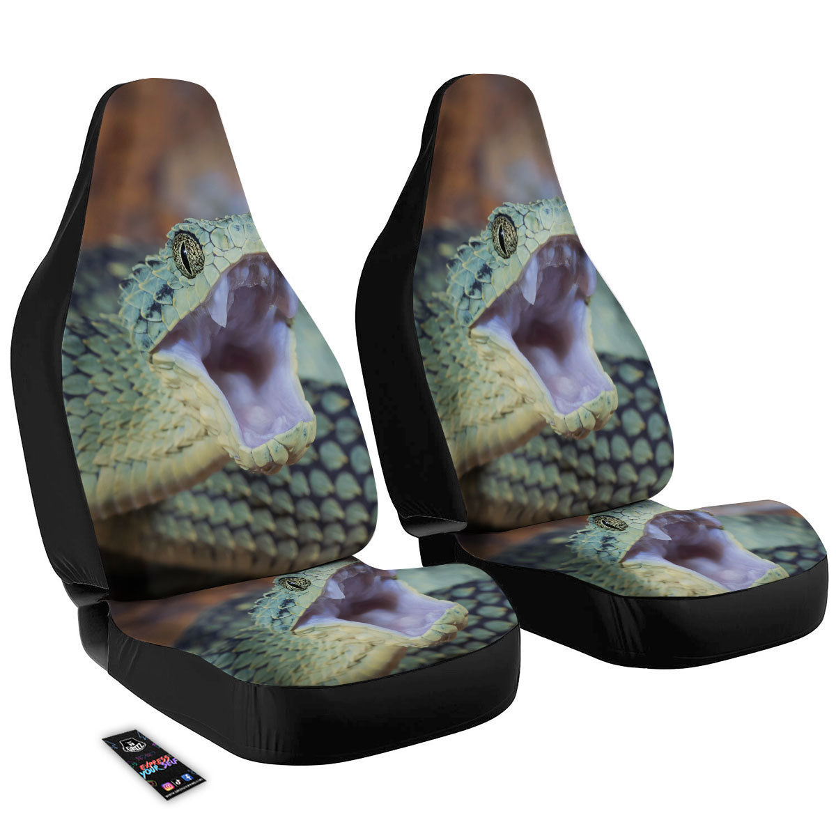 Snake Atheris Nitschei Print Car Seat Covers-grizzshop