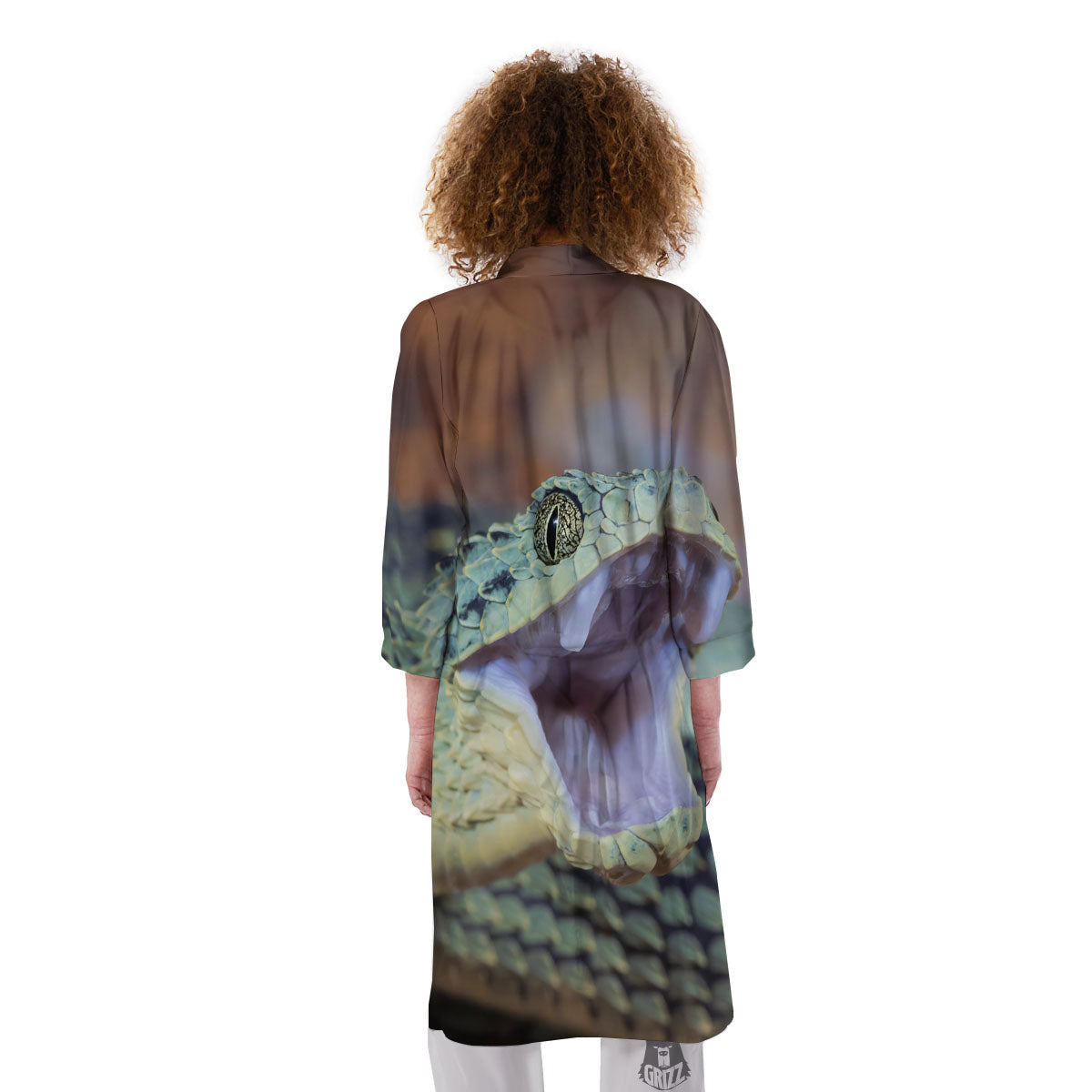 Snake Atheris Nitschei Print Kimono-grizzshop