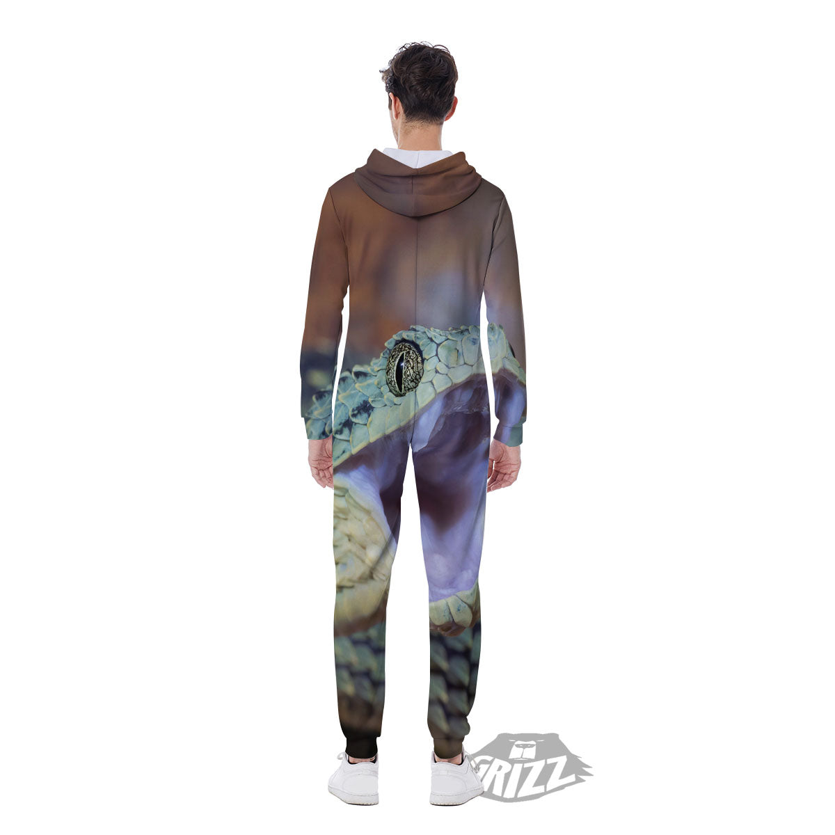 Snake Atheris Nitschei Print Men's Jumpsuit-grizzshop