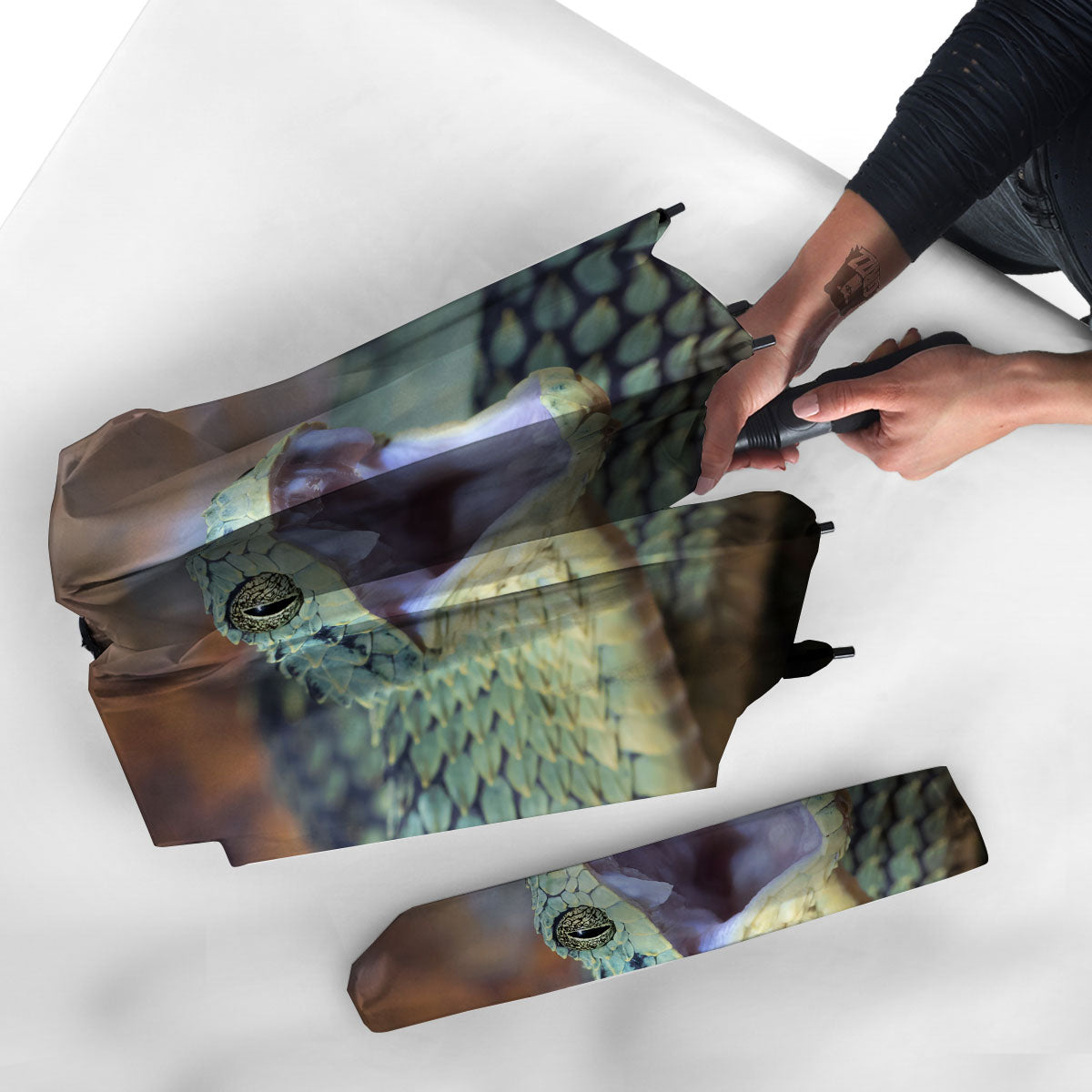 Snake Atheris Nitschei Print Umbrella-grizzshop