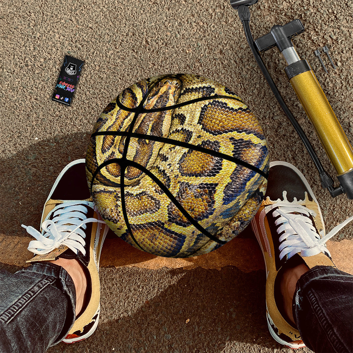 Snake Burmese Python Print Basketball-grizzshop