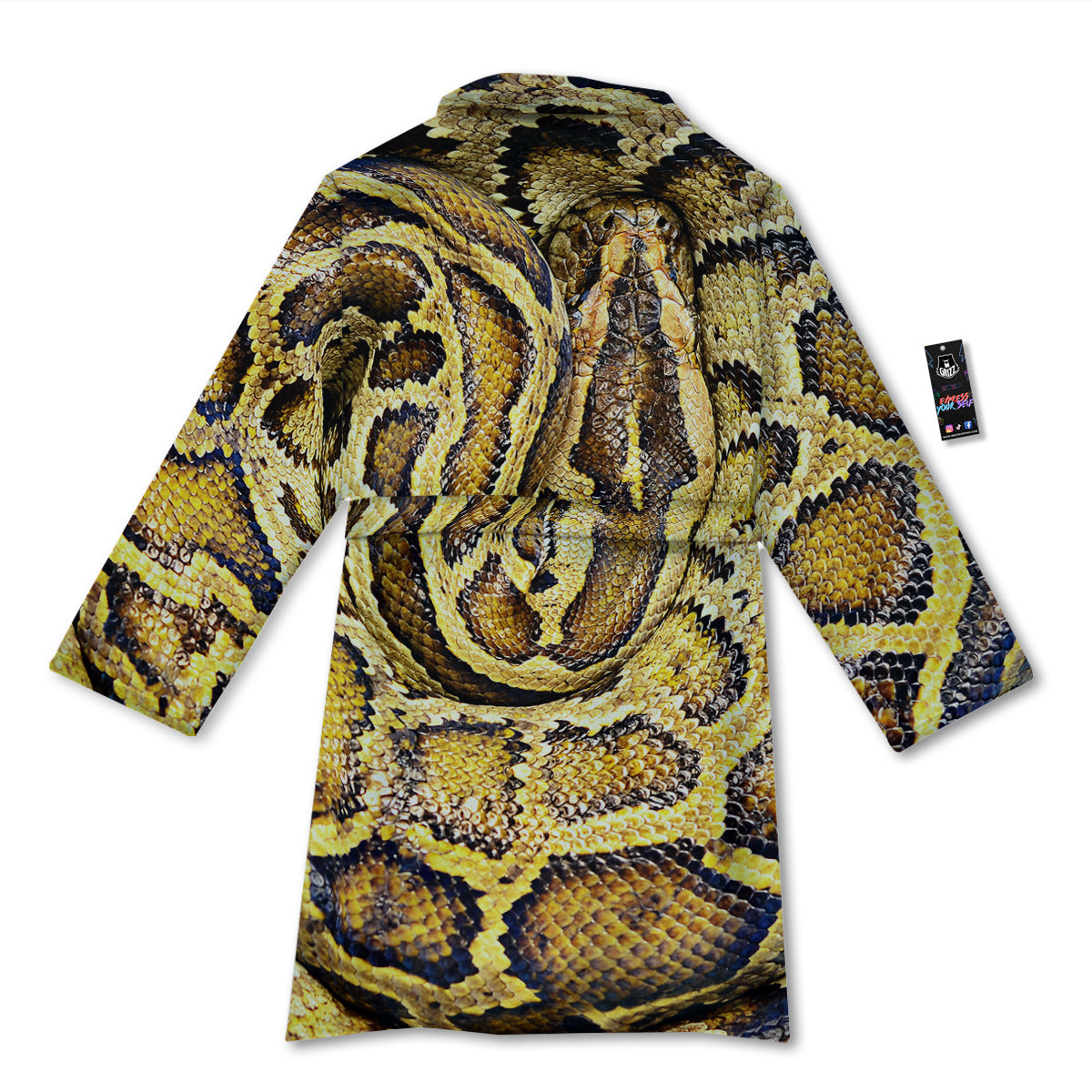 Snake Burmese Python Print Bathrobe-grizzshop