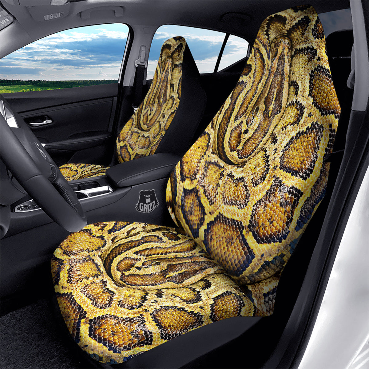 Snake Burmese Python Print Car Seat Covers-grizzshop