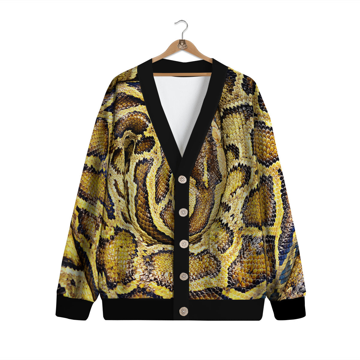 Snake Burmese Python Print Cardigan-grizzshop