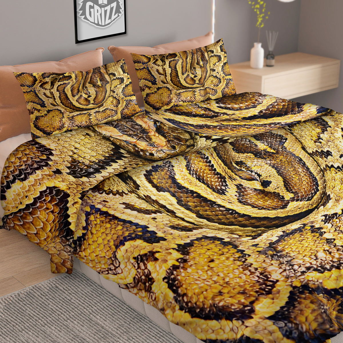 Scorpio Sign Black And Gold Print Duvet Cover Bedding Set