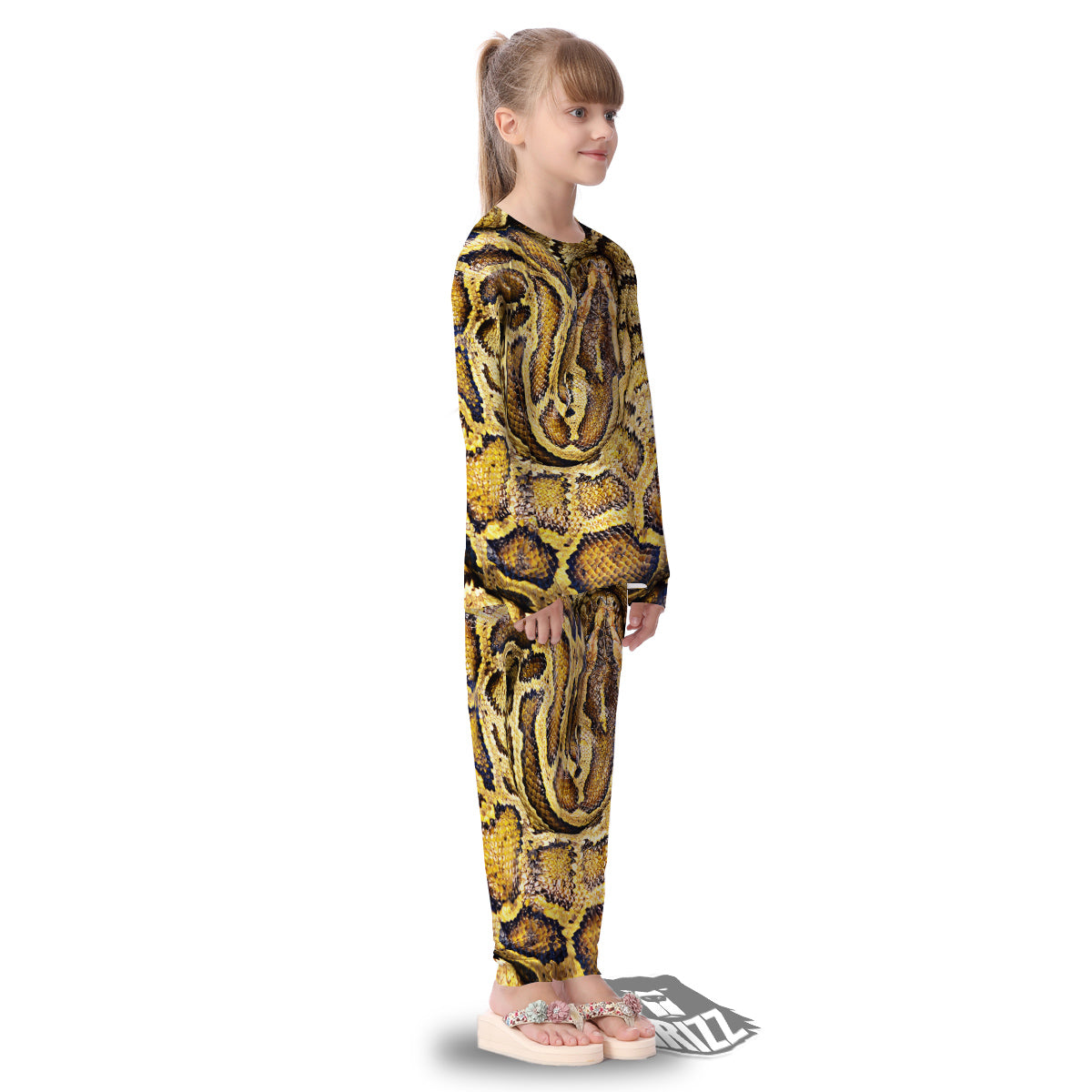 Snake Burmese Python Print Kid's Pajamas-grizzshop