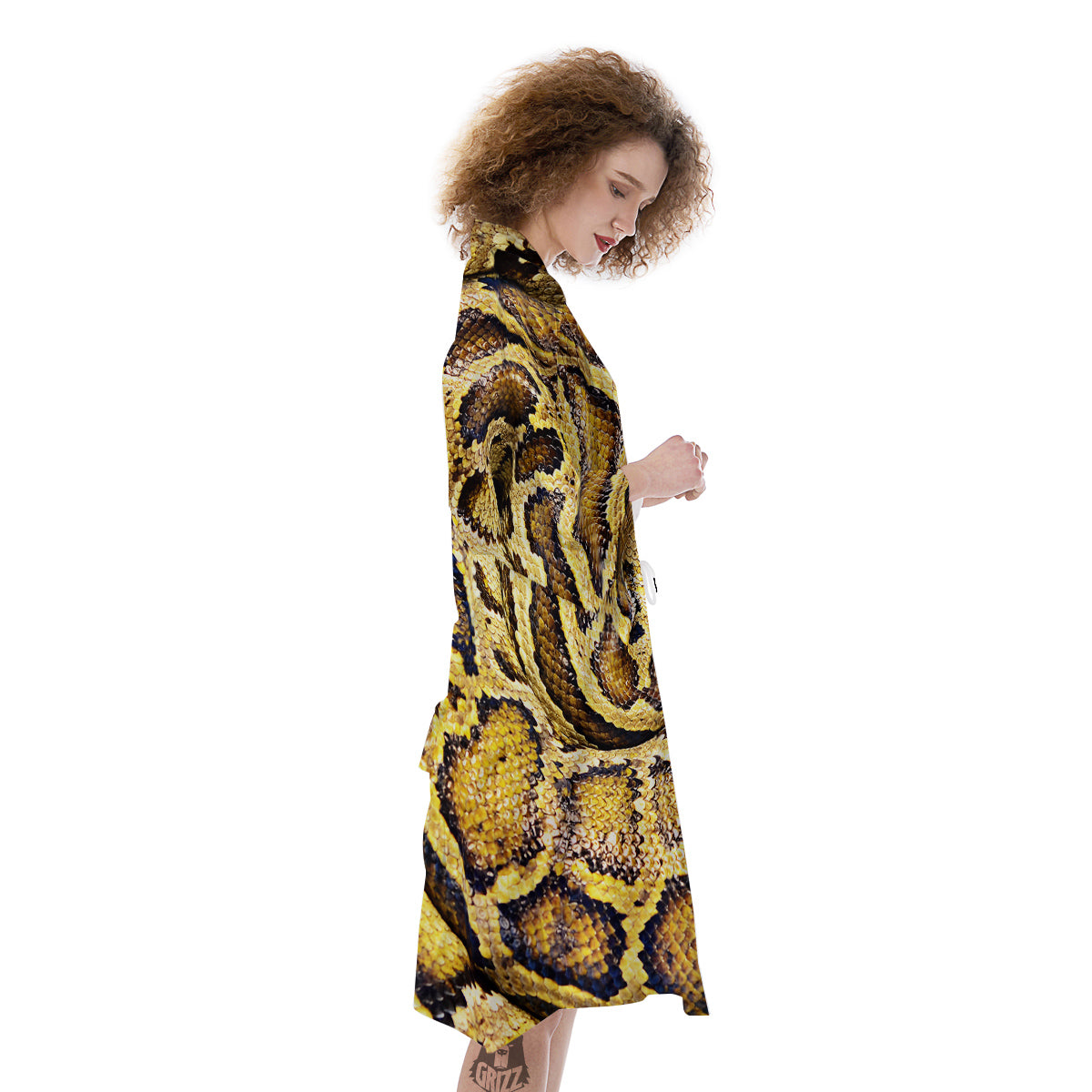Snake Burmese Python Print Kimono-grizzshop
