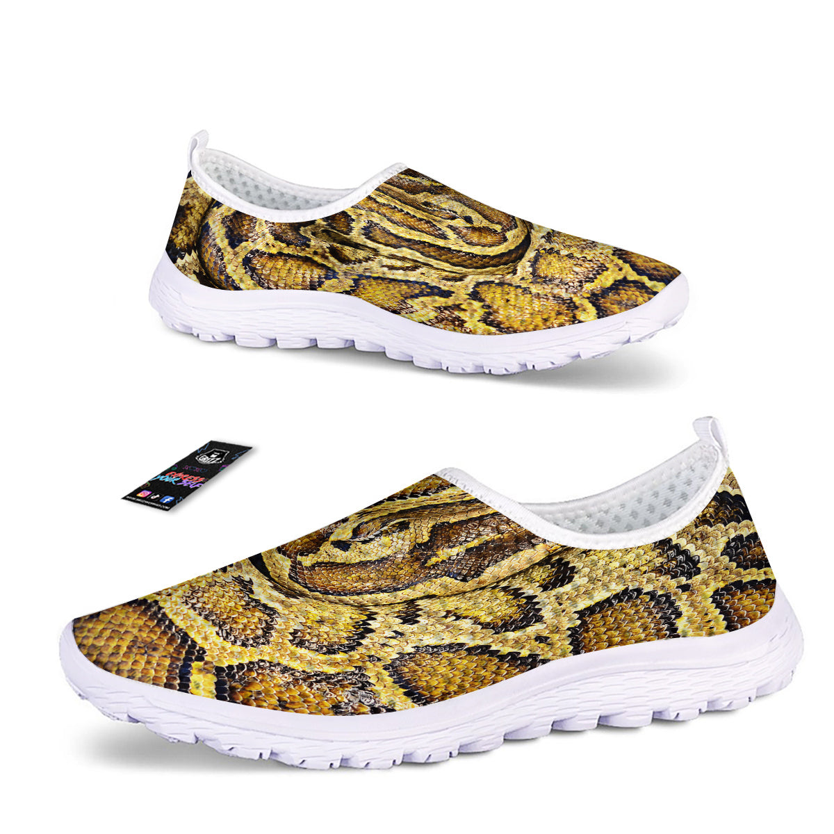 Snake Burmese Python Print Nurse Shoes-grizzshop