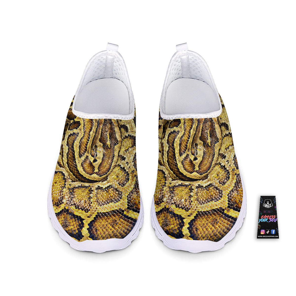 Snake Burmese Python Print Nurse Shoes-grizzshop