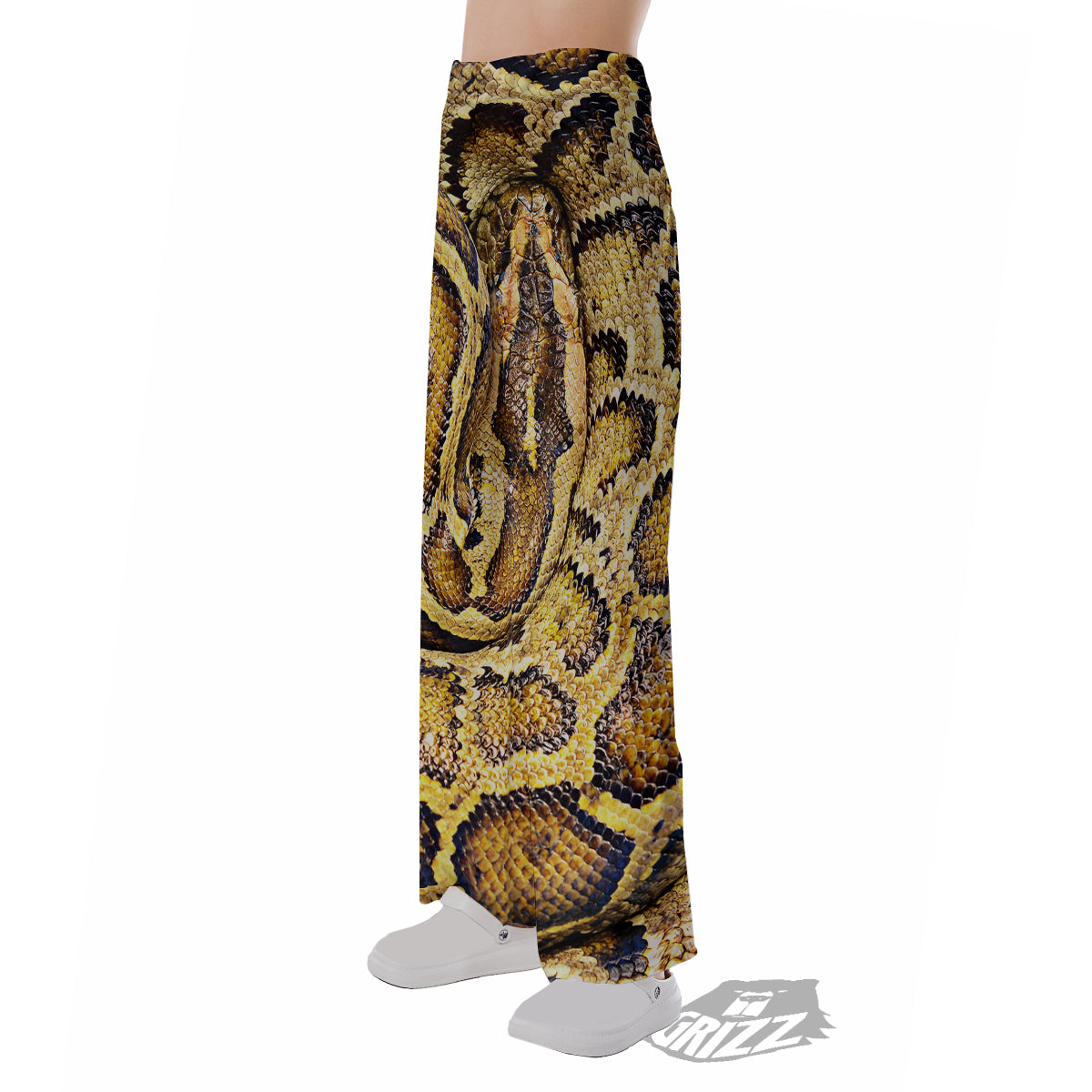 Snake Burmese Python Print Pajama Pants-grizzshop