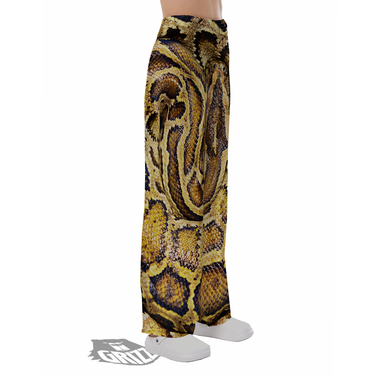 Snake Burmese Python Print Pajama Pants-grizzshop