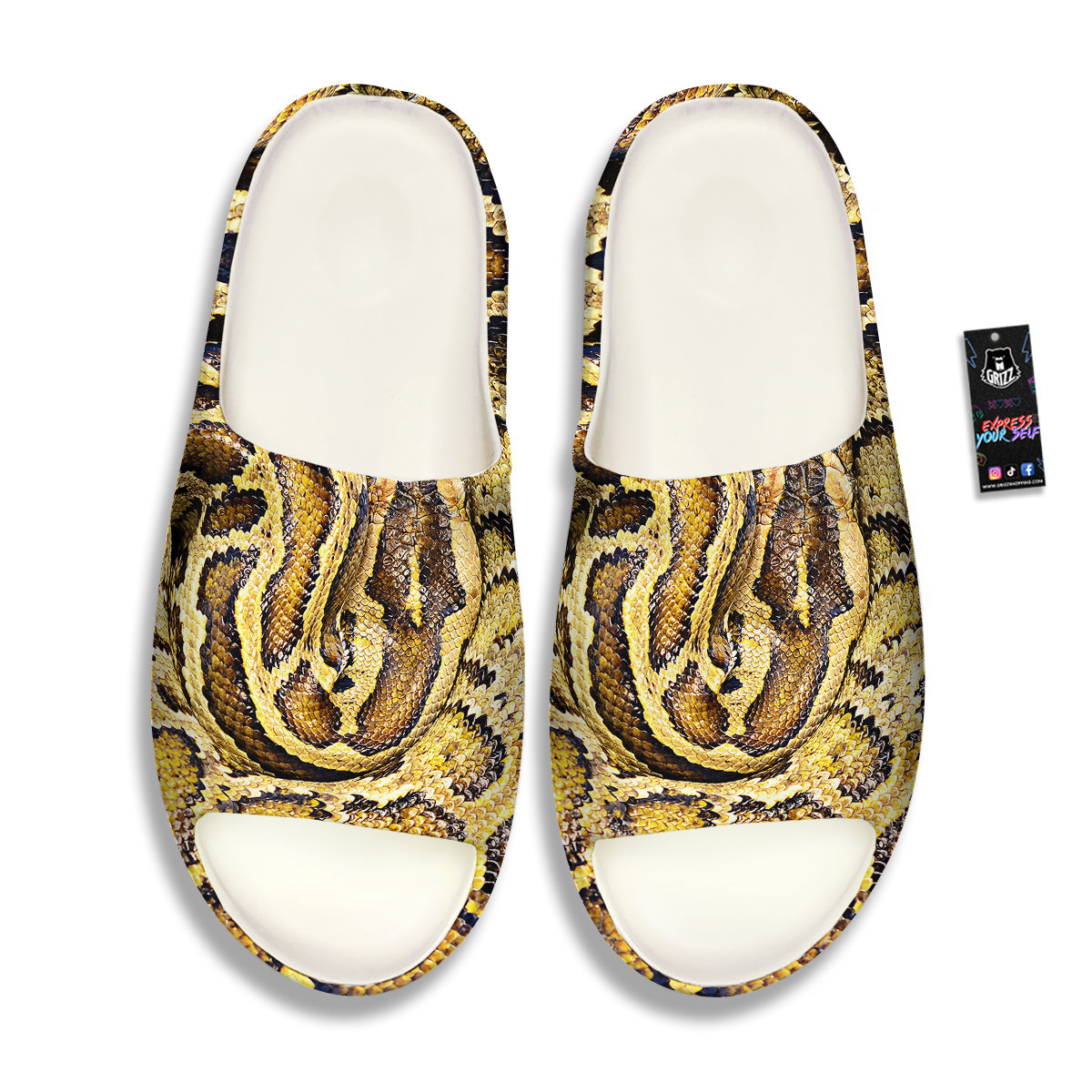Snake Burmese Python Print Sandals-grizzshop
