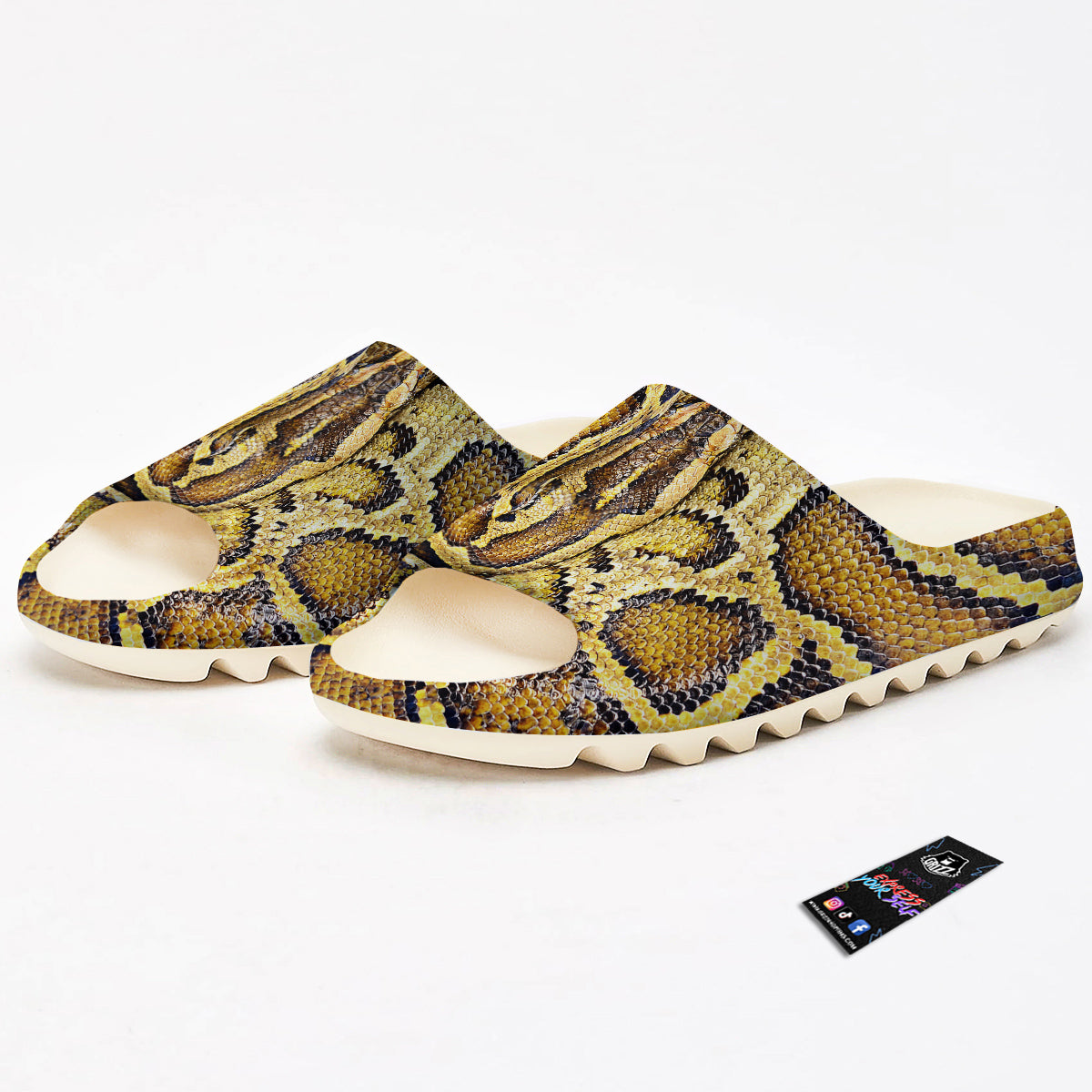Snake Burmese Python Print Sandals-grizzshop