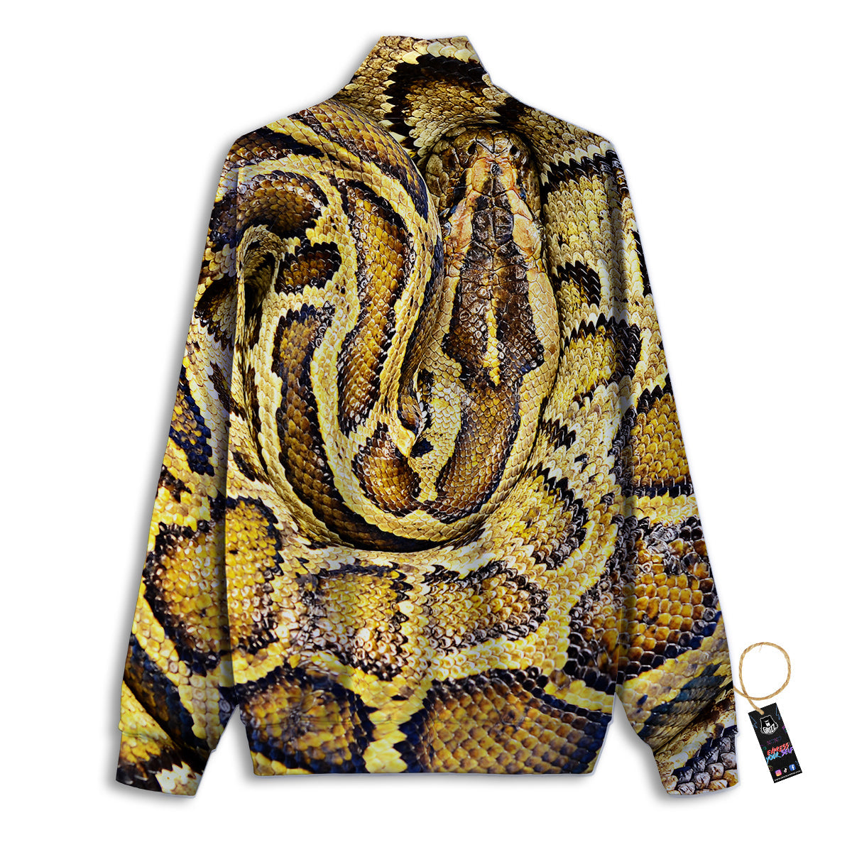 Snake Burmese Python Print Track Jacket-grizzshop