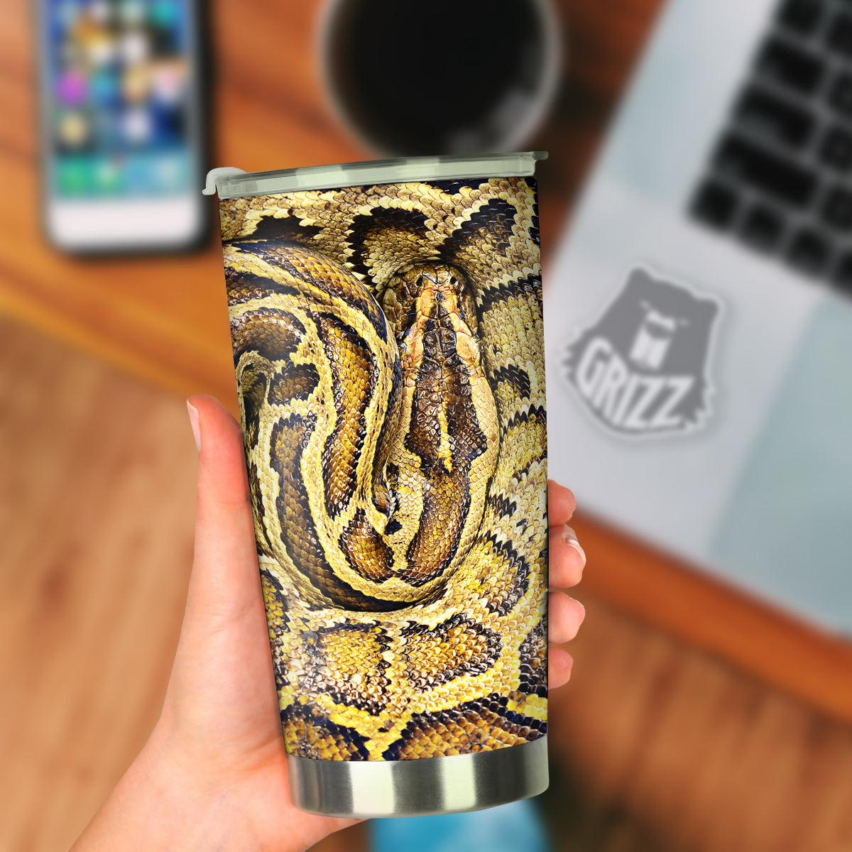Snake Burmese Python Print Tumbler-grizzshop