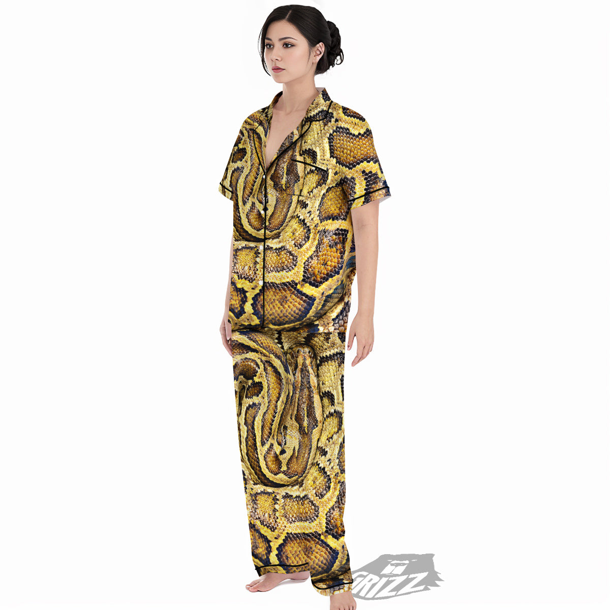 Snake Burmese Python Print Women's Pajamas Set-grizzshop