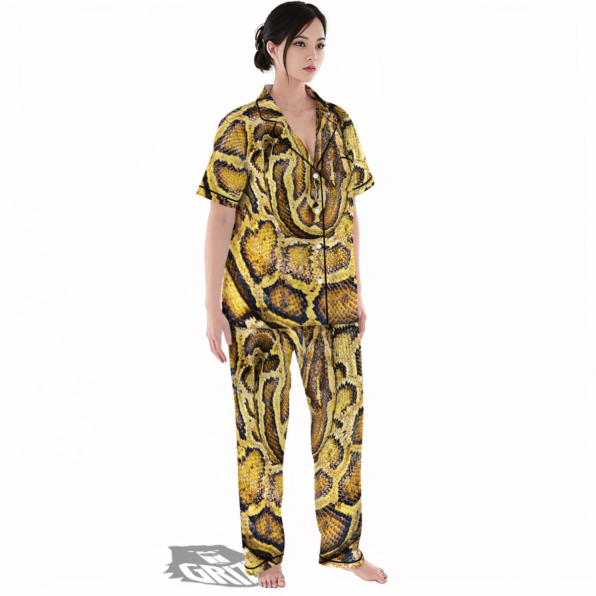 Snake Burmese Python Print Women's Pajamas Set-grizzshop