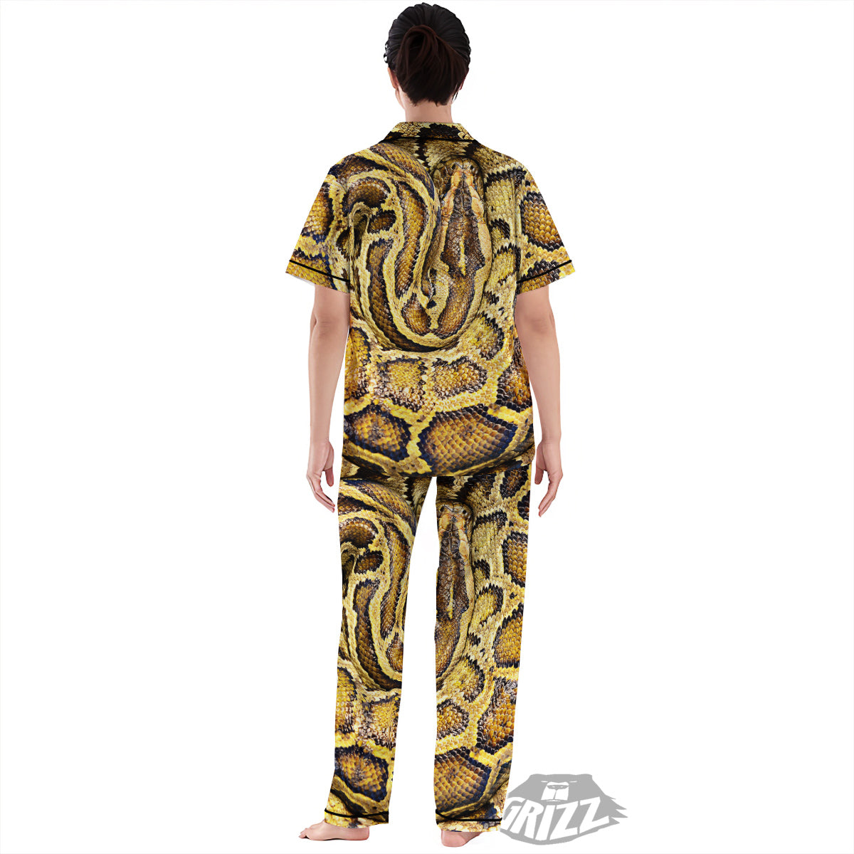 Snake Burmese Python Print Women's Pajamas Set-grizzshop