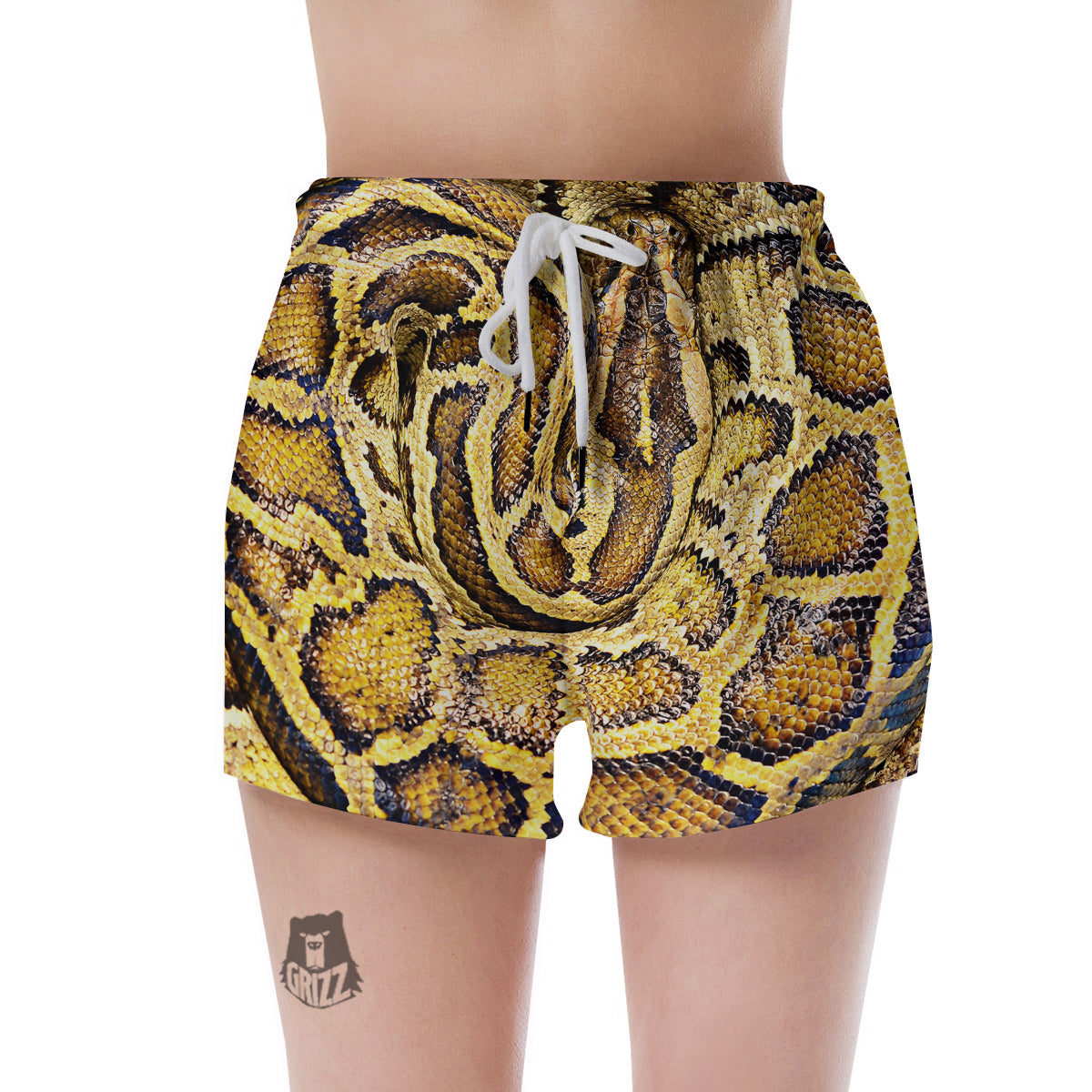 Snake Burmese Python Print Women's Shorts-grizzshop