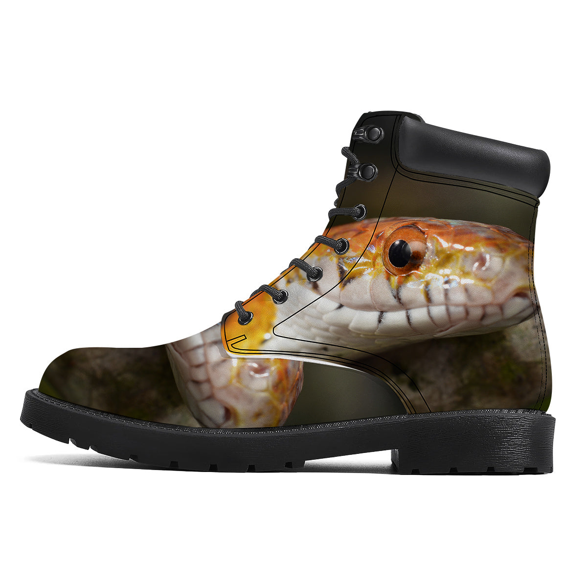 Snake Corn Print Boots-grizzshop