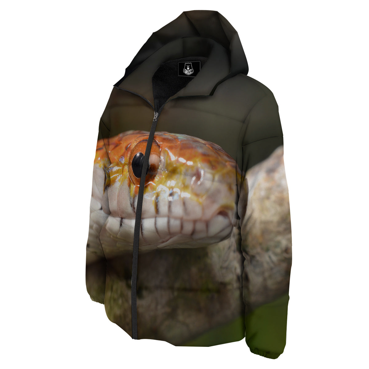 Snake Corn Print Down Jacket-grizzshop
