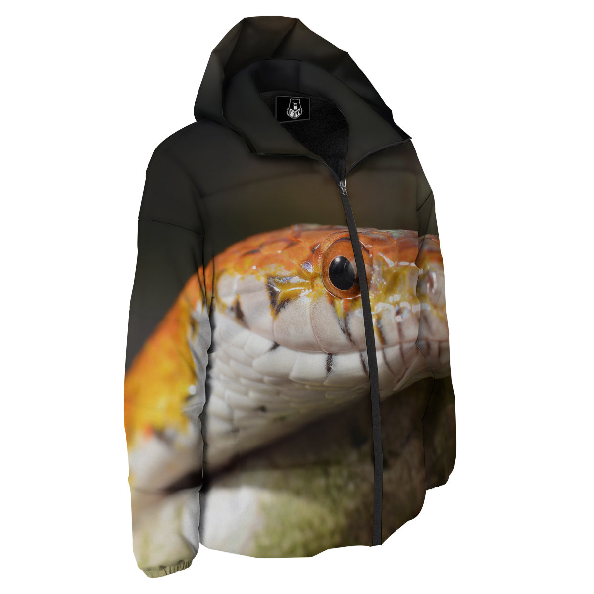 Snake Corn Print Down Jacket-grizzshop