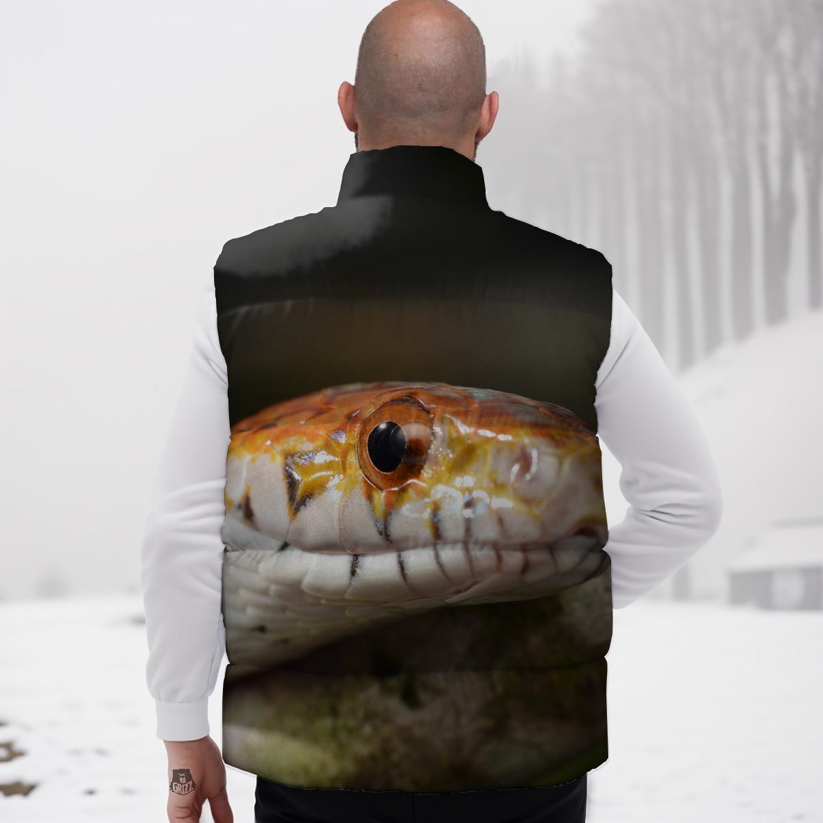 Snake Corn Print Down Vest