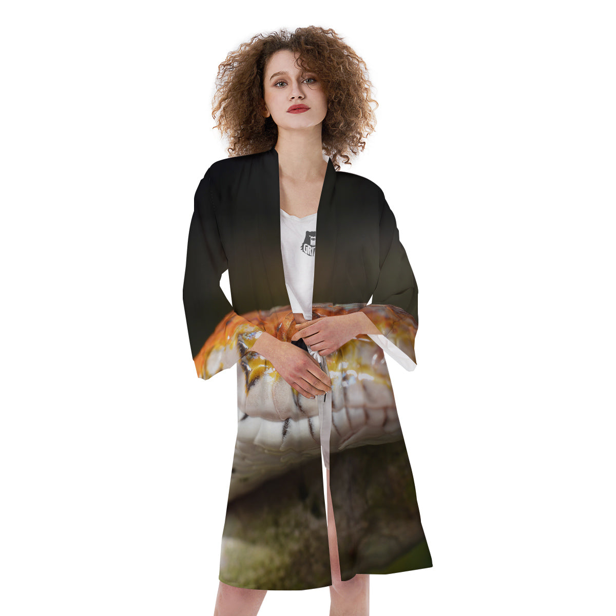 Snake Corn Print Kimono-grizzshop