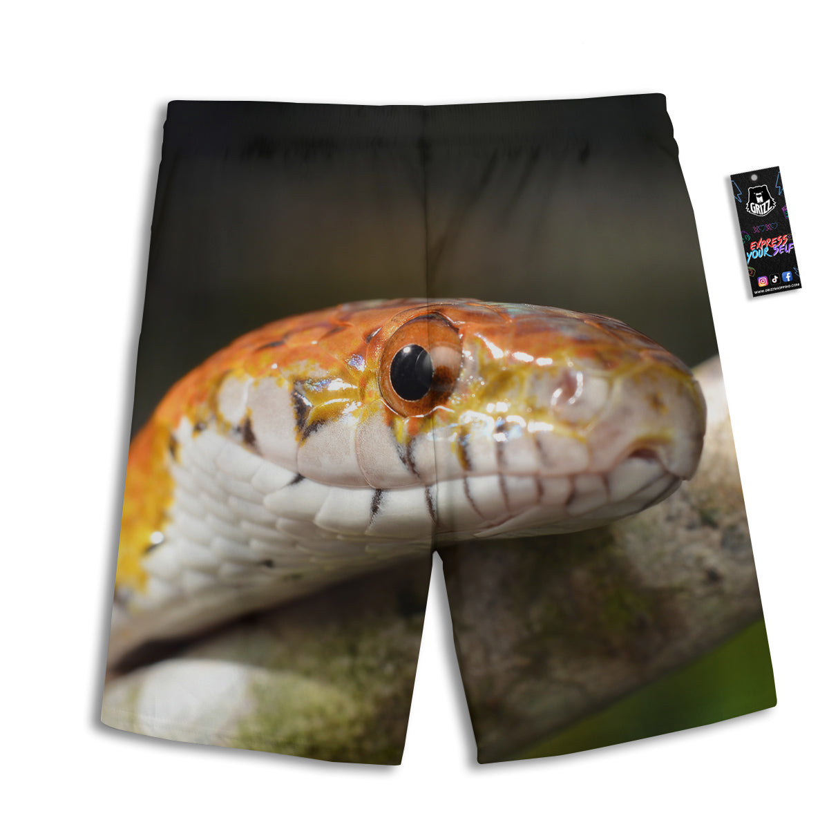 Snake Corn Print Men's Athletic Shorts
