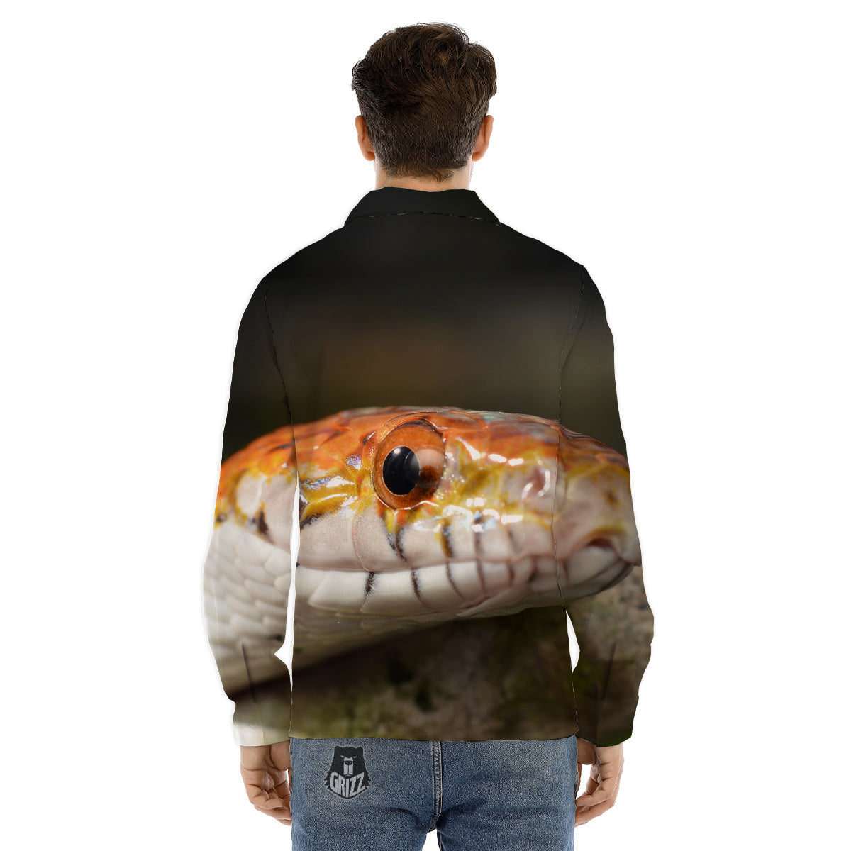 Snake Corn Print Men's Dress Shirts-grizzshop