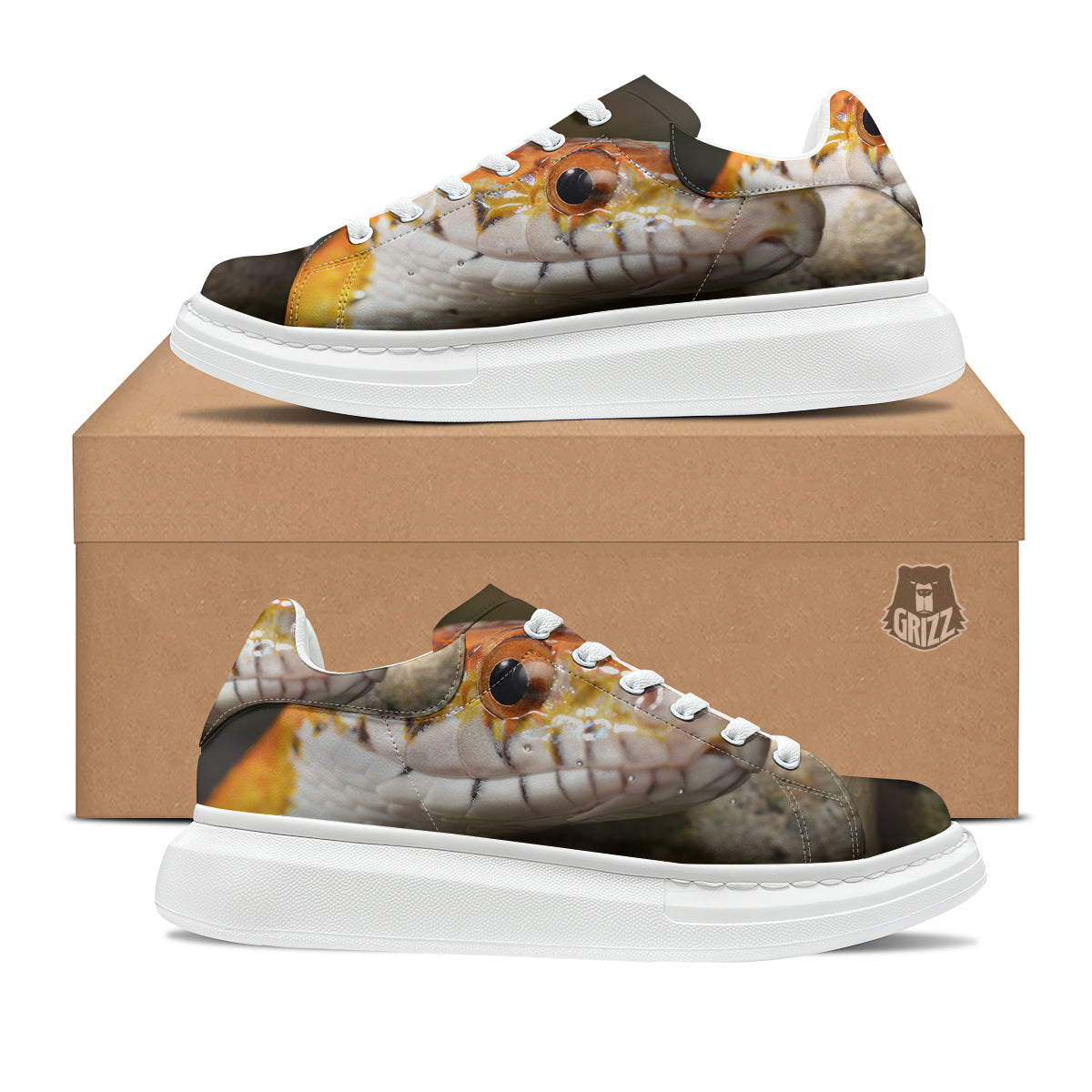 Snake Corn Print Platform Shoes-grizzshop