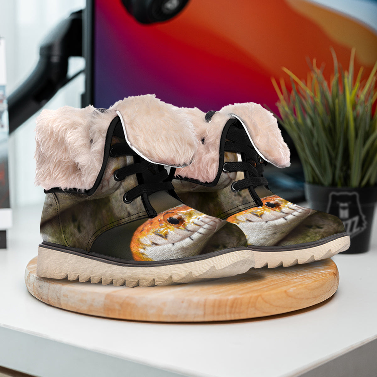 Snake Corn Print Snow Boots-grizzshop