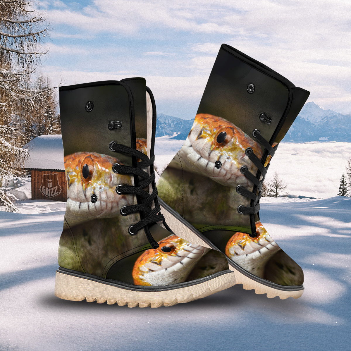 Snake Corn Print Snow Boots-grizzshop