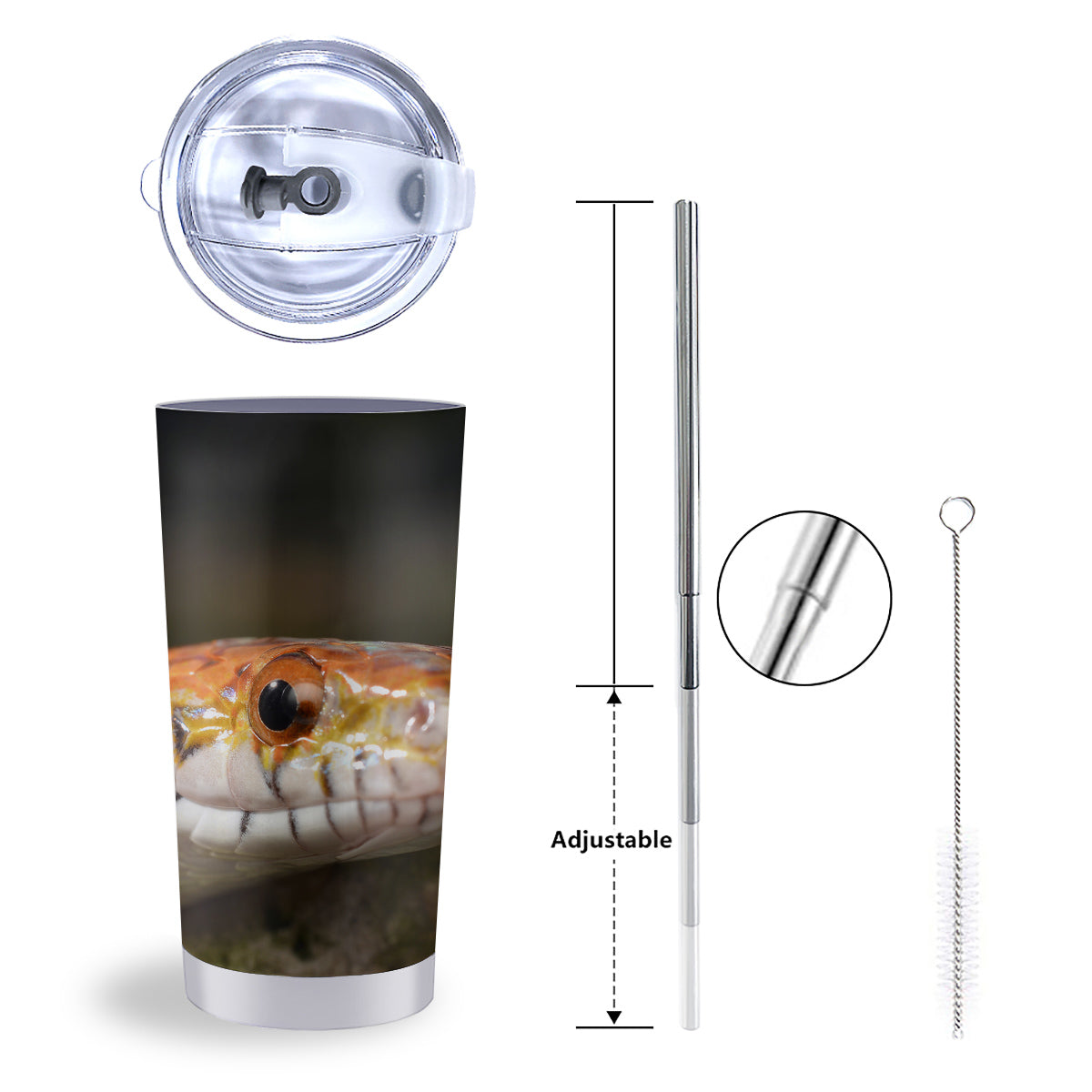 Snake Corn Print Tumbler-grizzshop