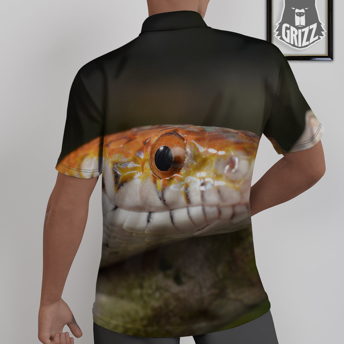 Snake Corn Print Untucked Shirts-grizzshop
