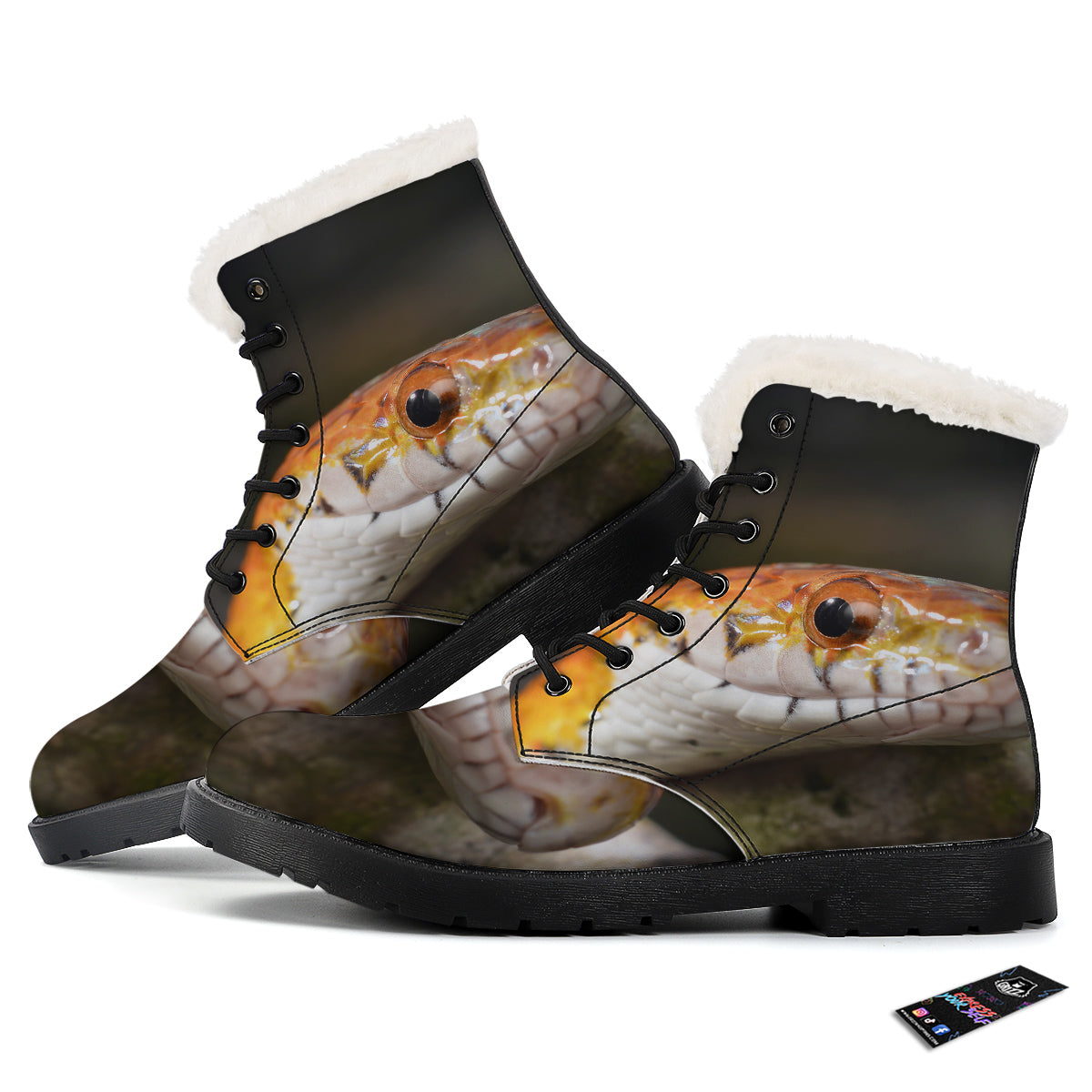 Snake Corn Print Winter Boots-grizzshop