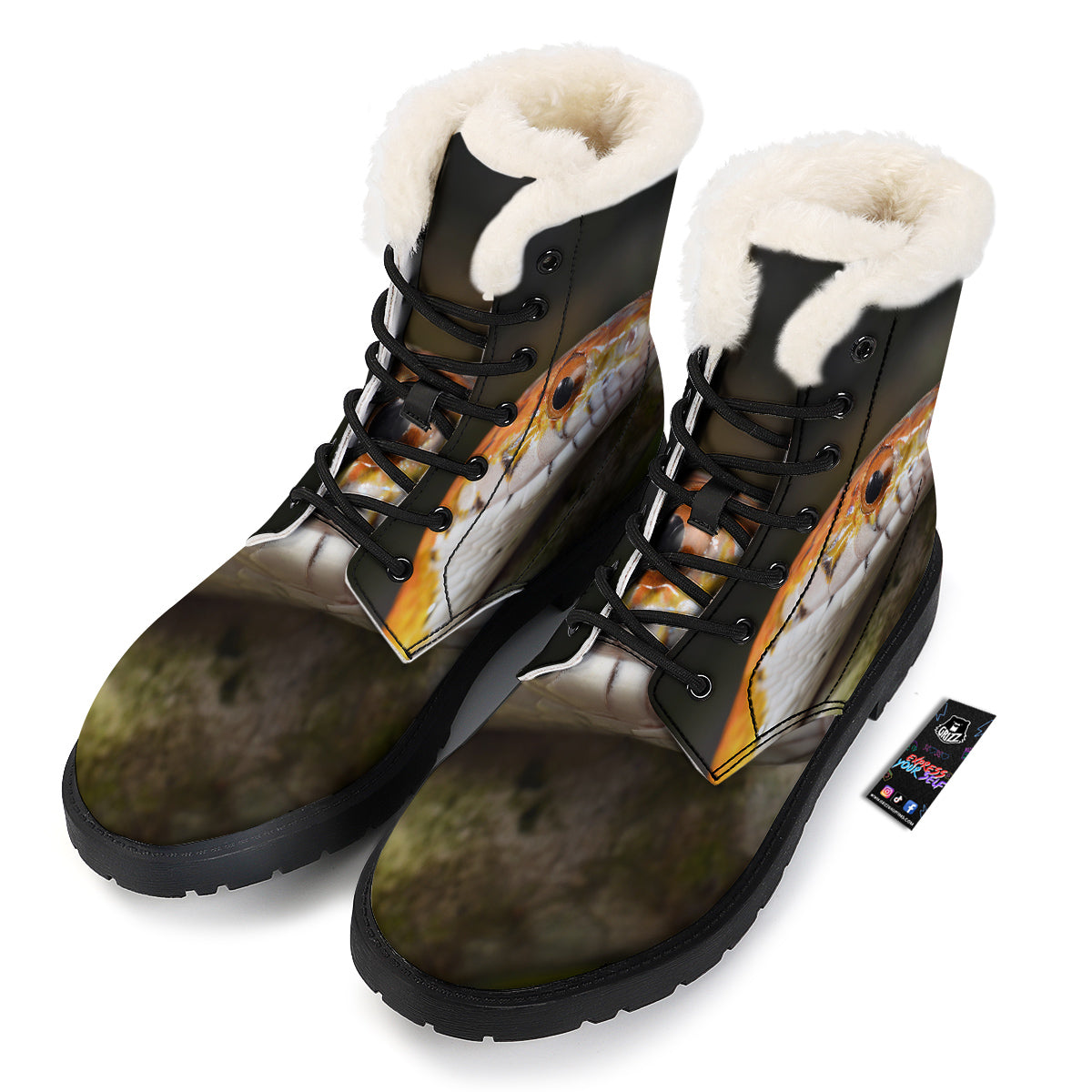 Snake Corn Print Winter Boots-grizzshop