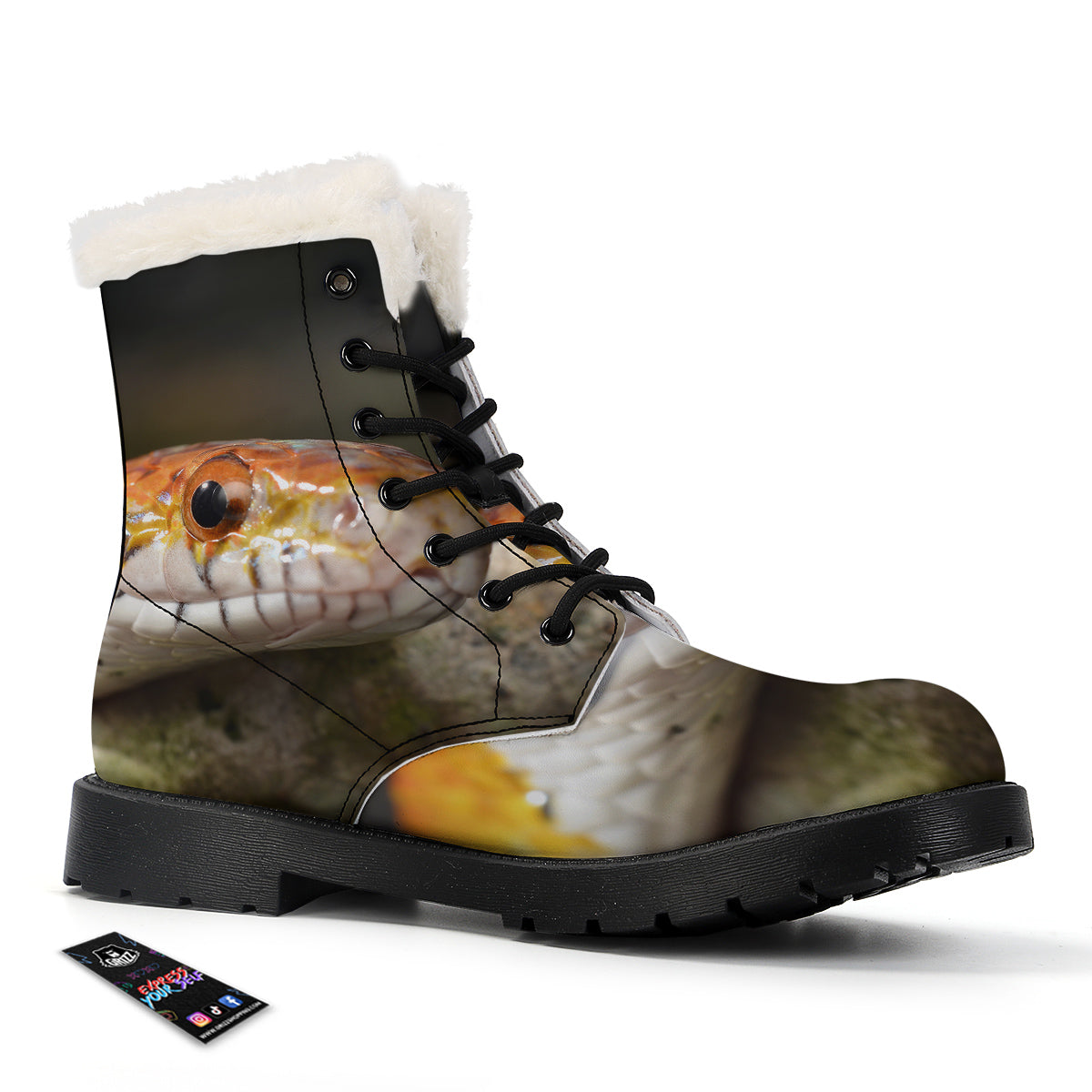 Snake Corn Print Winter Boots-grizzshop