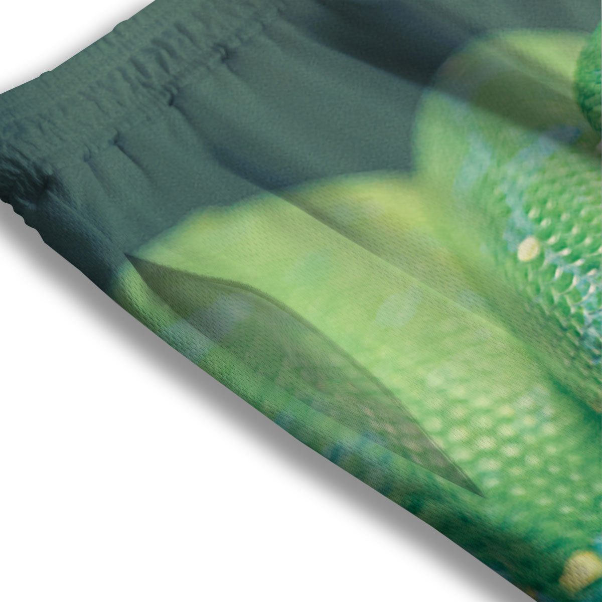 Snake Emerald Tree Boa Print Mesh Shorts