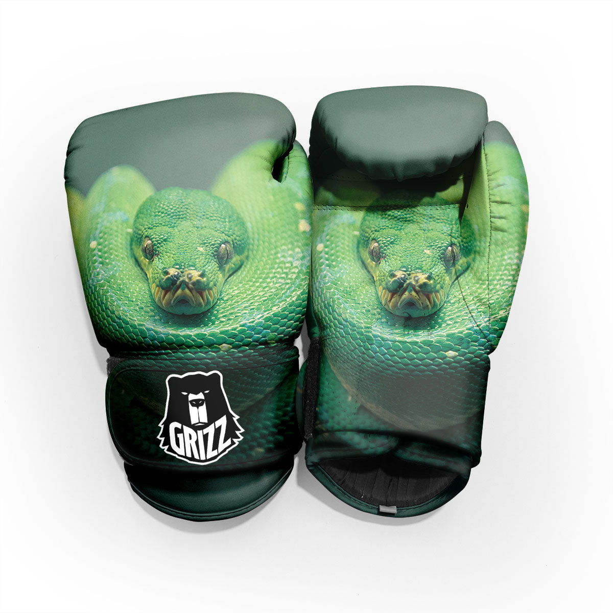 Snake Emerald Tree Boa Print Pro Boxing Glove