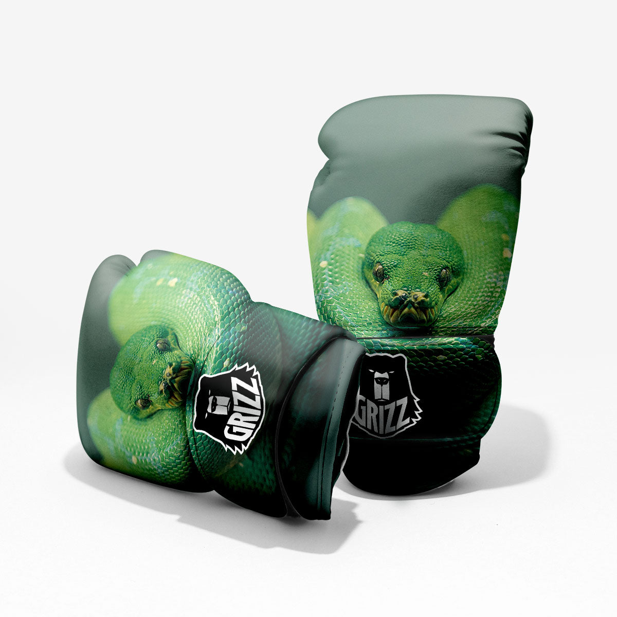 Snake Emerald Tree Boa Print Pro Boxing Glove
