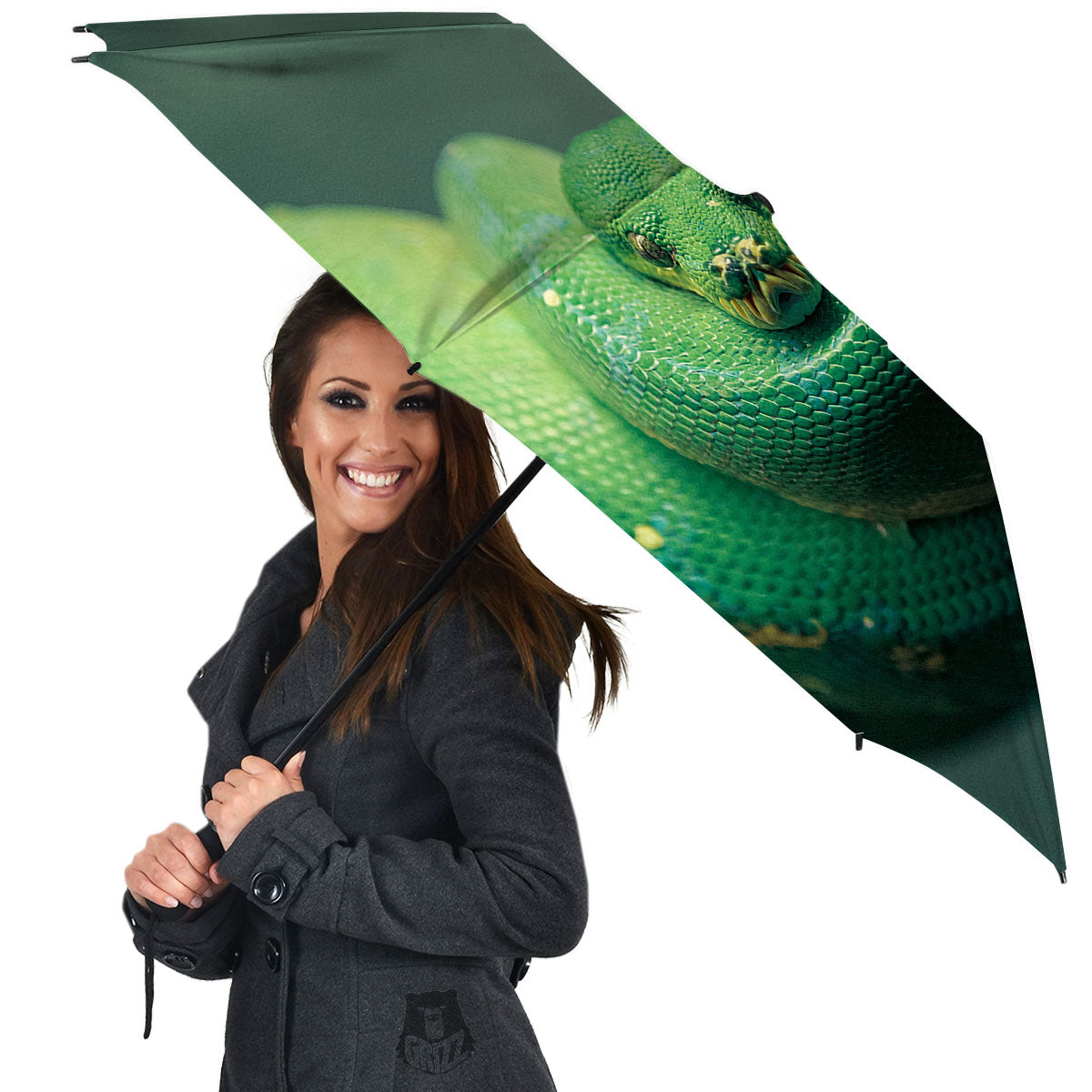 Snake Emerald Tree Boa Print Umbrella-grizzshop