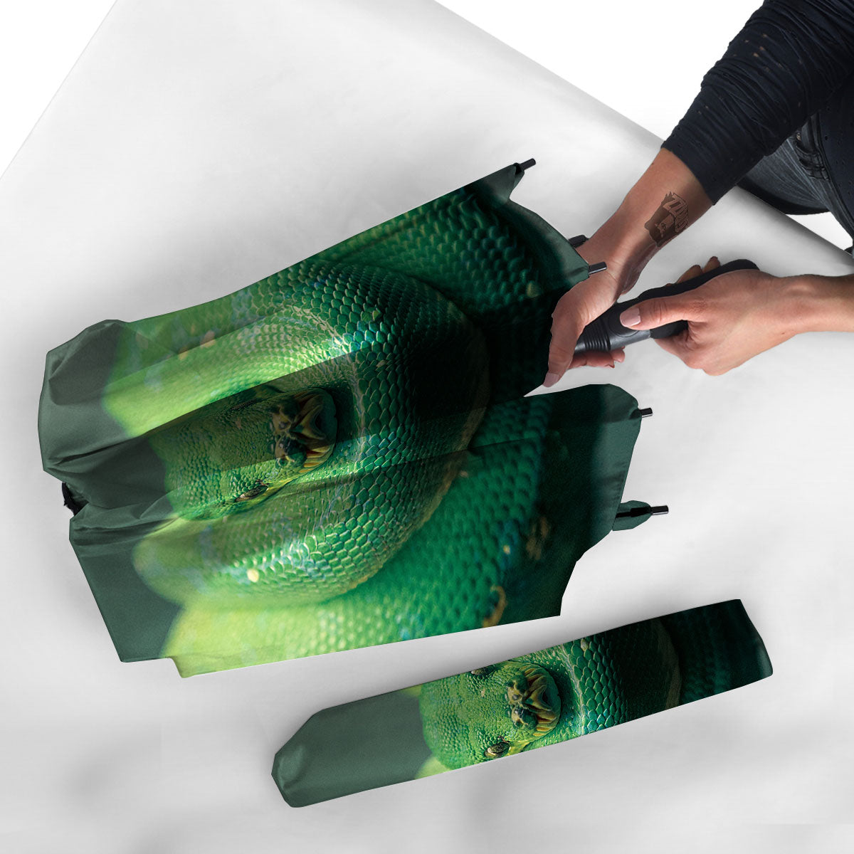 Snake Emerald Tree Boa Print Umbrella-grizzshop