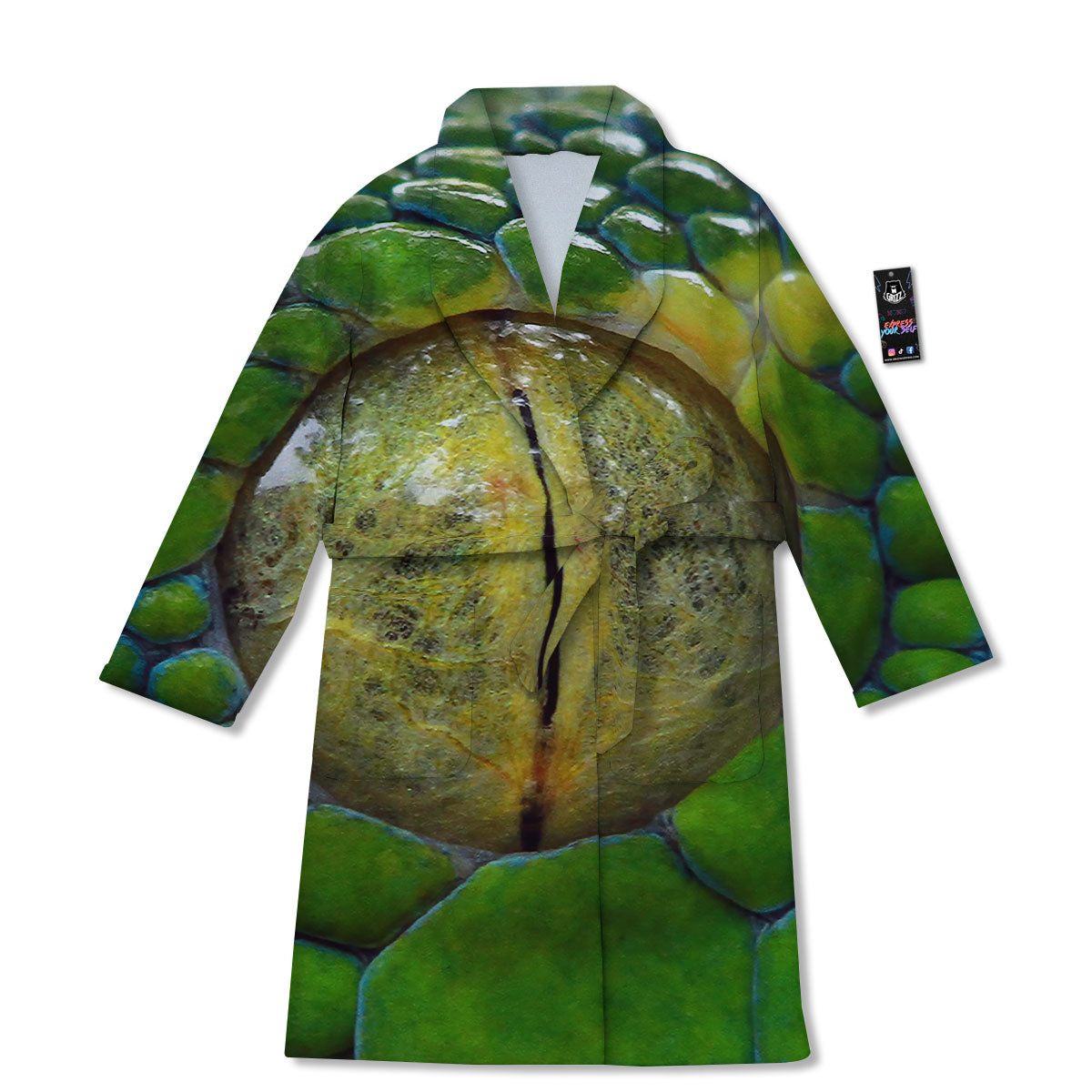 Snake Eye Green Print Bathrobe-grizzshop
