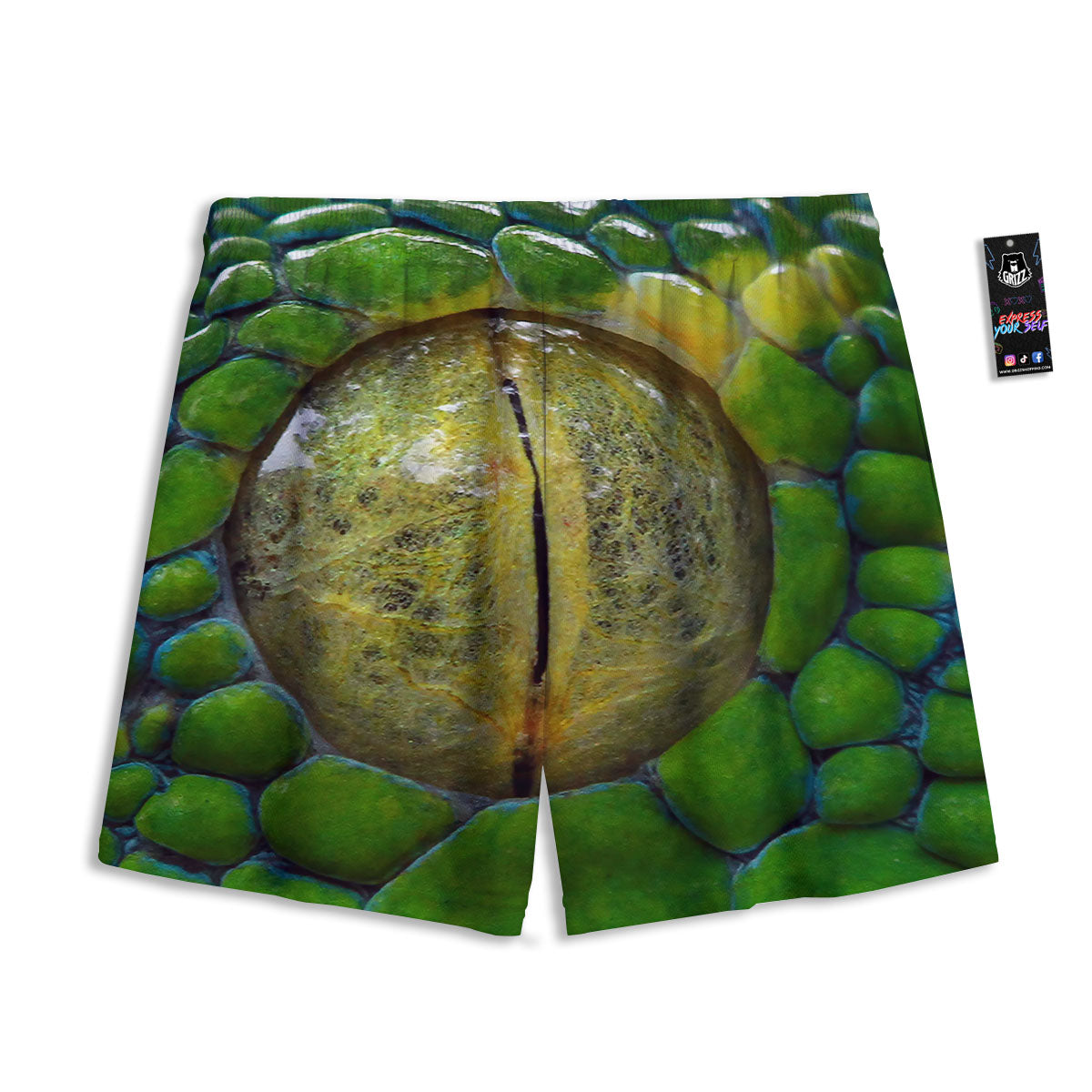Snake Eye Green Print Mesh Shorts