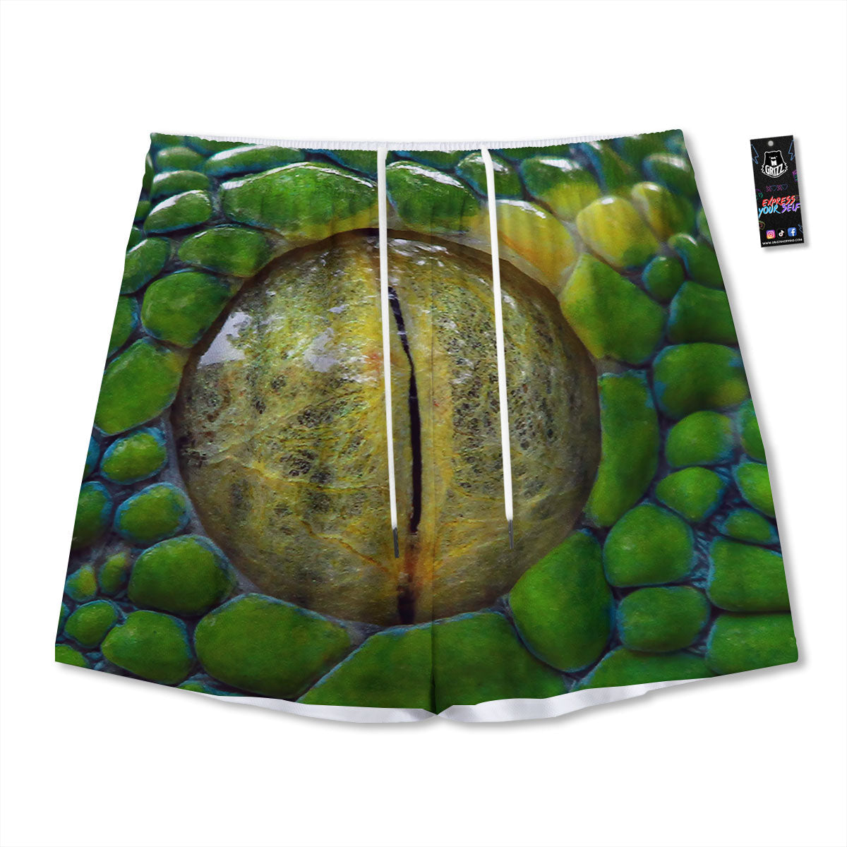 Snake Eye Green Print Mesh Shorts
