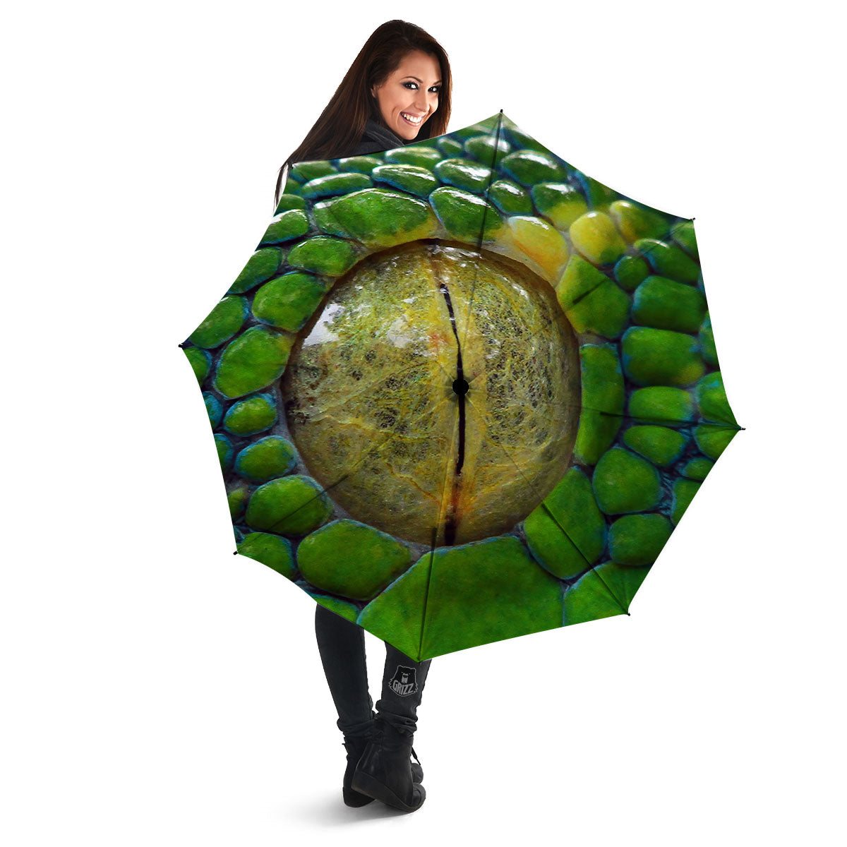 Snake Eye Green Print Umbrella-grizzshop
