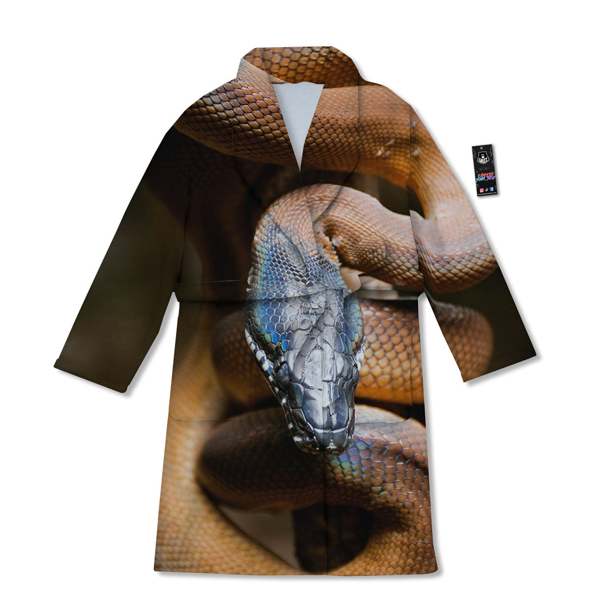 Snake Leiopython Print Bathrobe-grizzshop